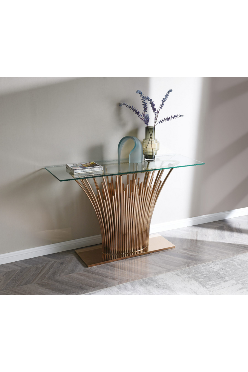 Rosegold Base Console Table | OROA Modern Paxton | Oroatrade.com