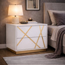 White 2-Drawer Nightstand | OROA Modern Nixa
