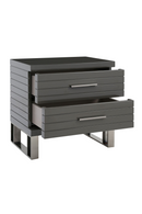 Gray Slatted 2-Drawer Nightstand | OROA Modern Splendor | Oroatrade.com