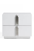 White High-Gloss 2-Drawer Nightstand | OROA Modern Token | Oroatrade.com