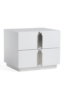 White High-Gloss 2-Drawer Nightstand | OROA Modern Token | Oroatrade.com
