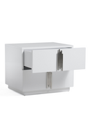 White High-Gloss 2-Drawer Nightstand | OROA Modern Token | Oroatrade.com