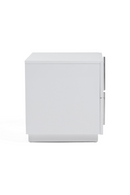 White High-Gloss 2-Drawer Nightstand | OROA Modern Token | Oroatrade.com
