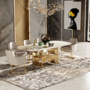 White Marble Gold Dining Table | OROA Modern Marmot