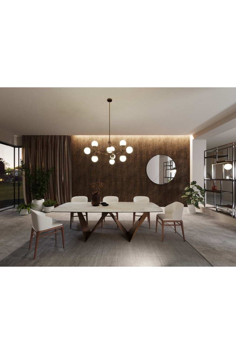 White Ceramic Dining Table | OROA Modern Melanie | Oroatrade.com