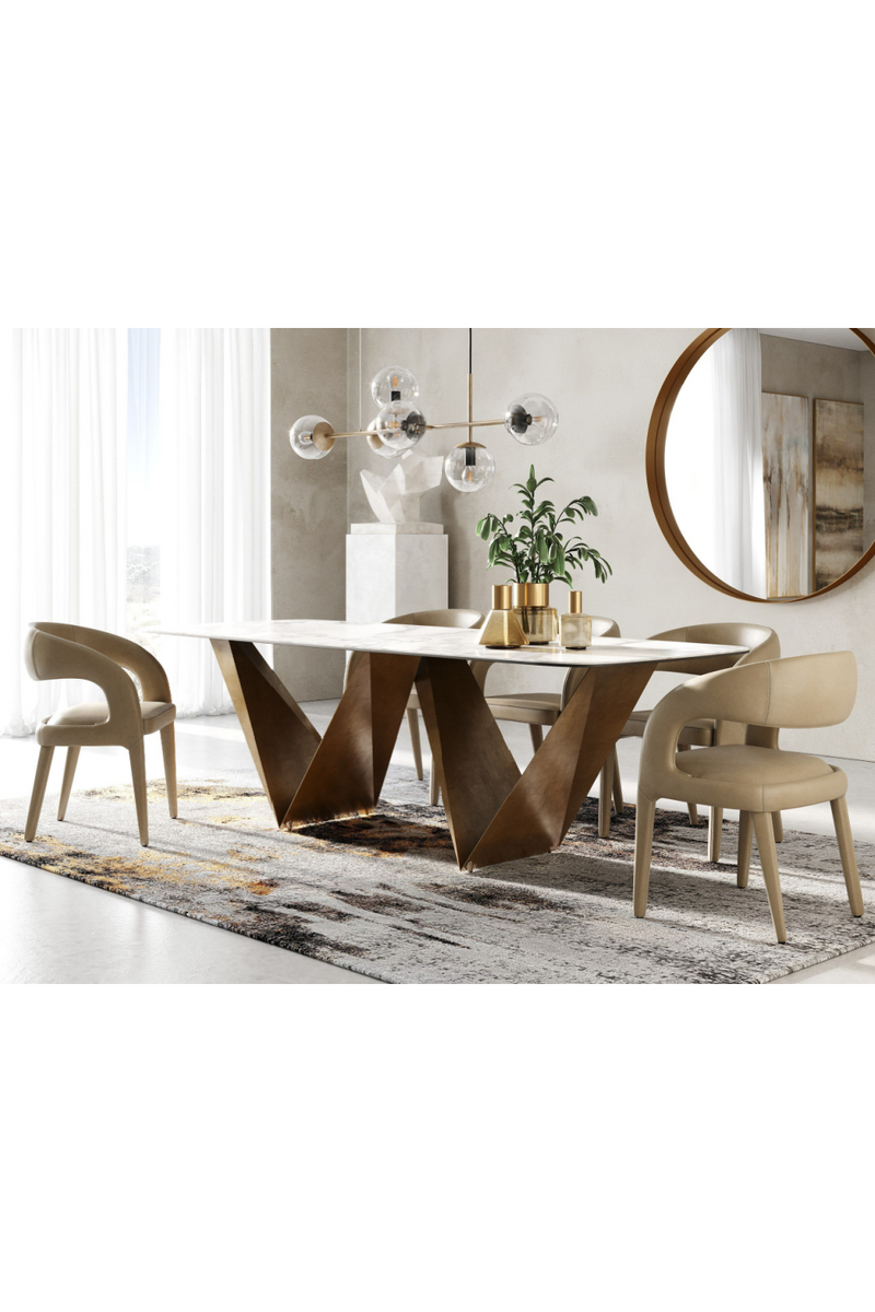 White Ceramic Dining Table | OROA Modern Melanie | Oroatrade.com