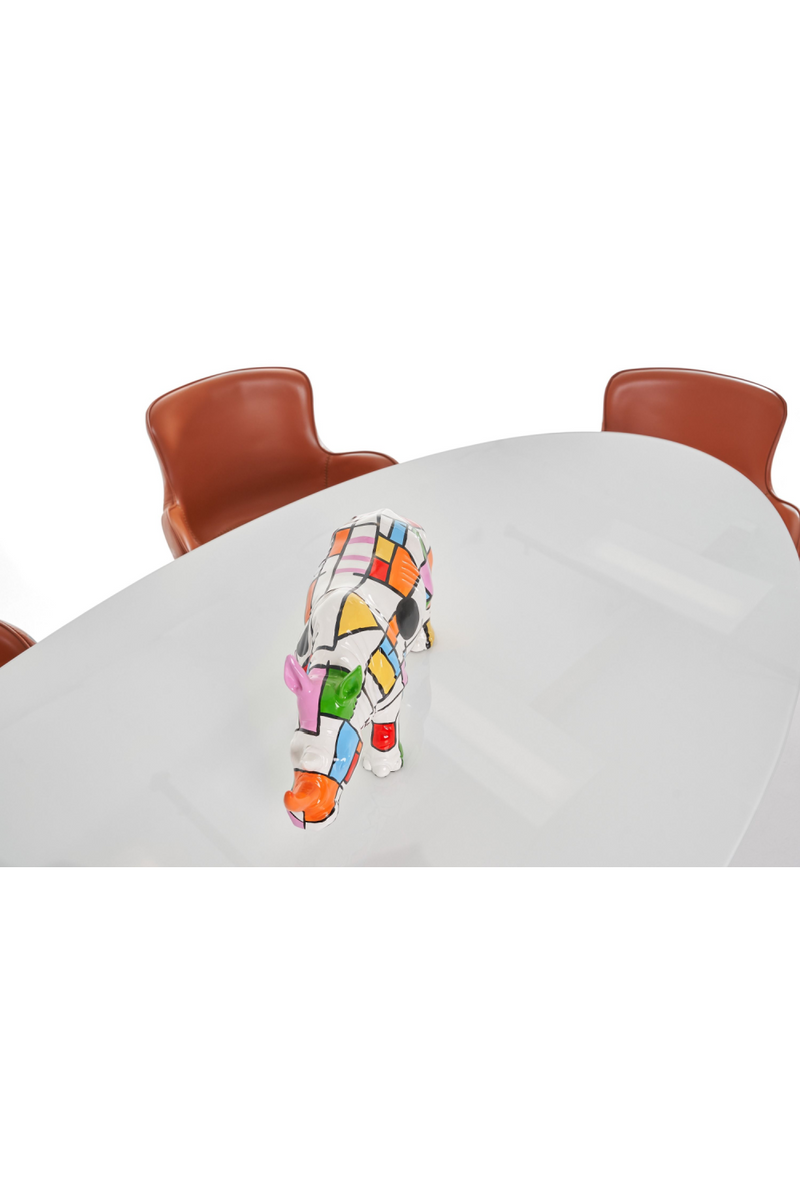 Oval Frosted Glass Dining Table | OROA Modern Corbett | Oroatrade.com