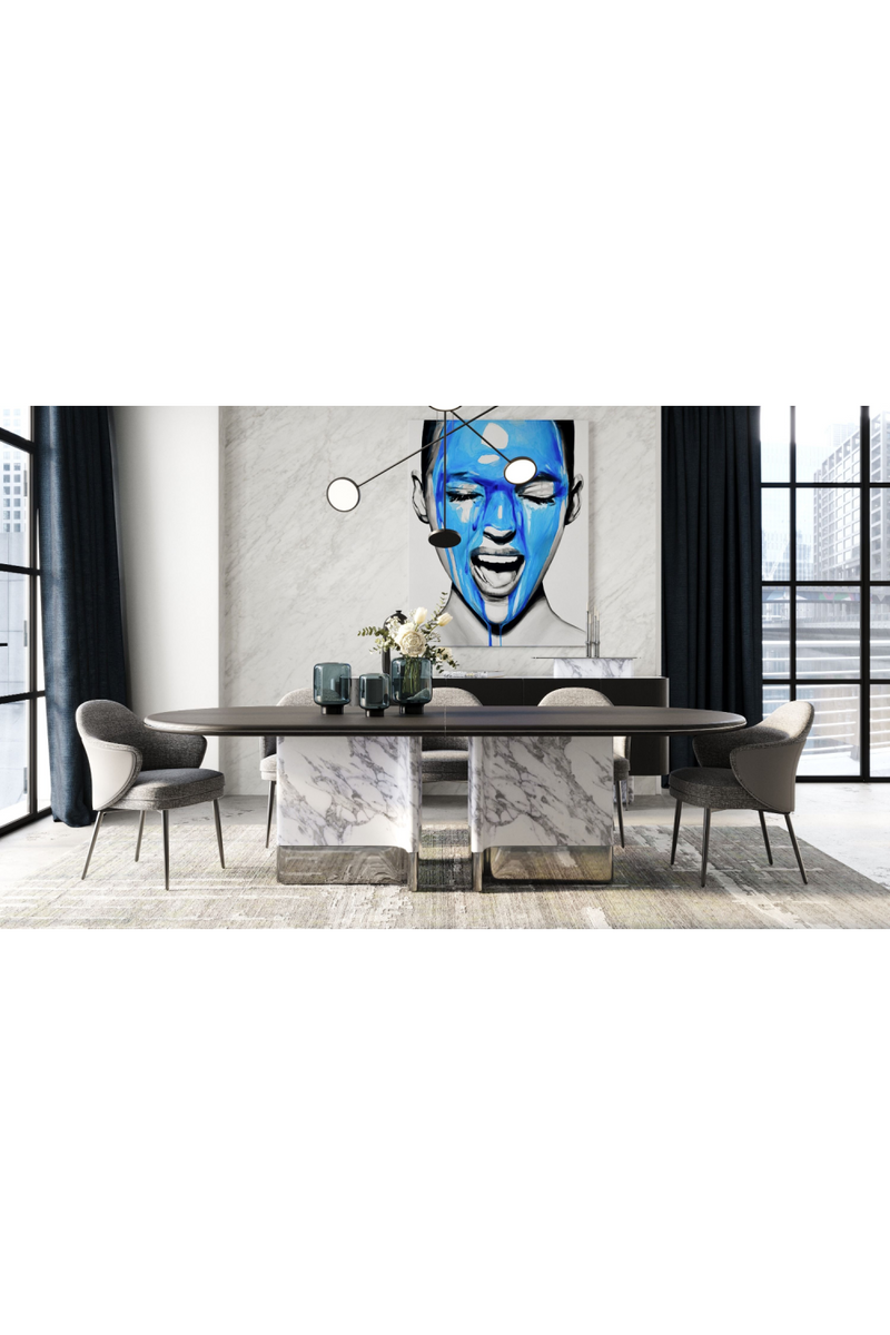 Oval Black Oak Dining Table | OROA Modern Renfew | Oroatrade.com