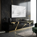 Black High Gloss & Gold TV Stand | OROA Modern Aspen | Oroatrade.com