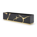 Black High Gloss & Gold TV Stand | OROA Modern Aspen | Oroatrade.com