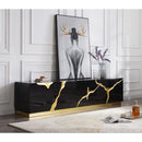 Black High Gloss & Gold TV Stand | OROA Modern Aspen | Oroatrade.com