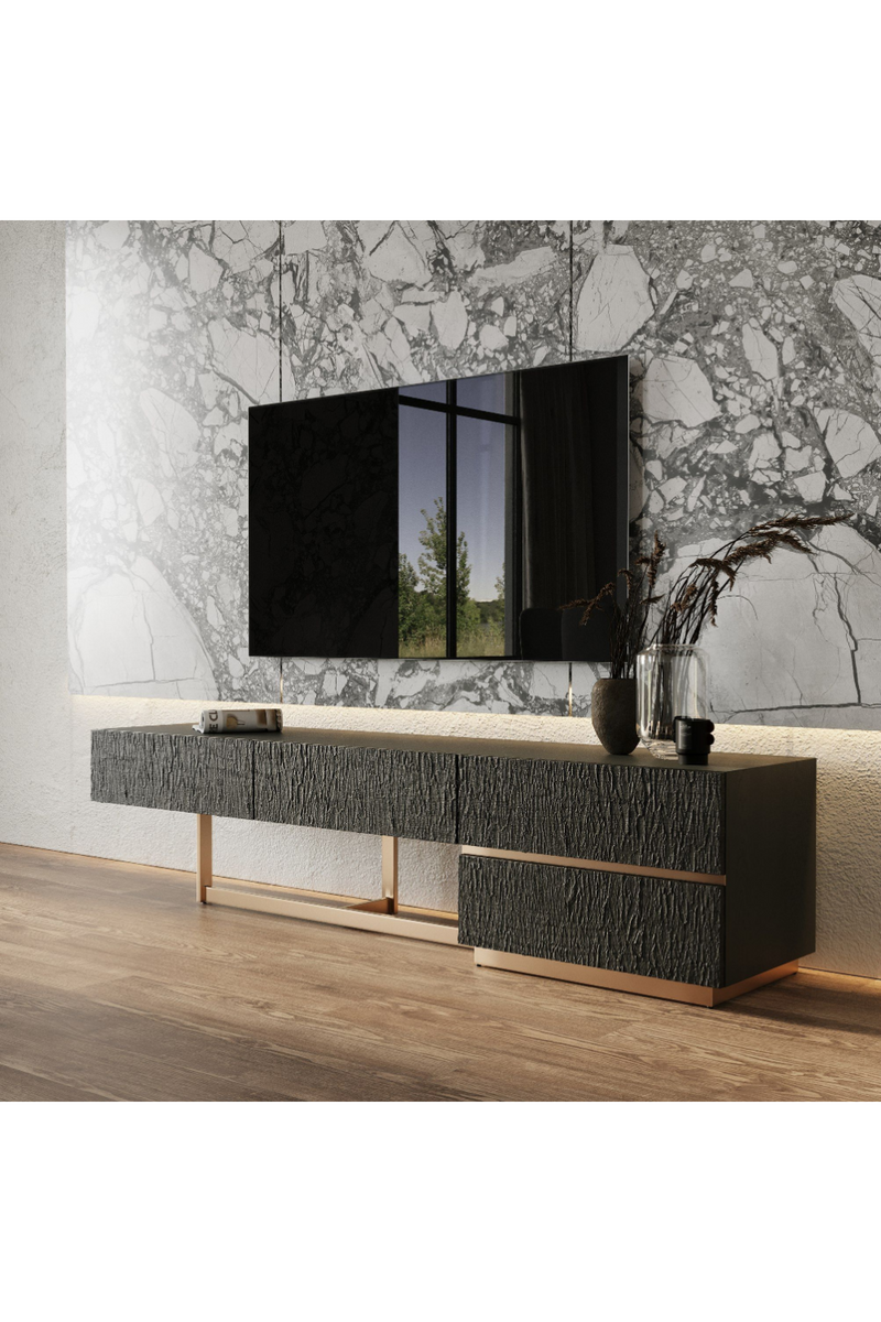 Black Ash 4-Drawer TV Stand | OROA Modern Tasha | Oroatrade.com