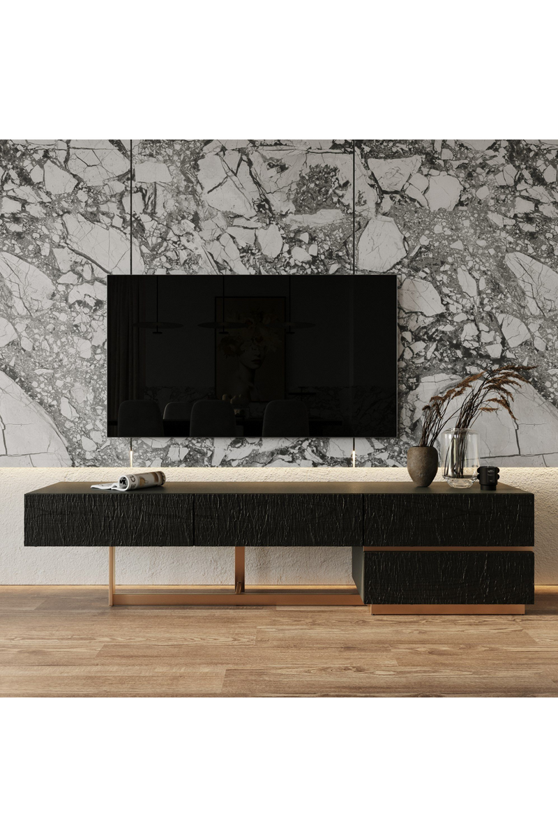 Black Ash 4-Drawer TV Stand | OROA Modern Tasha | Oroatrade.com