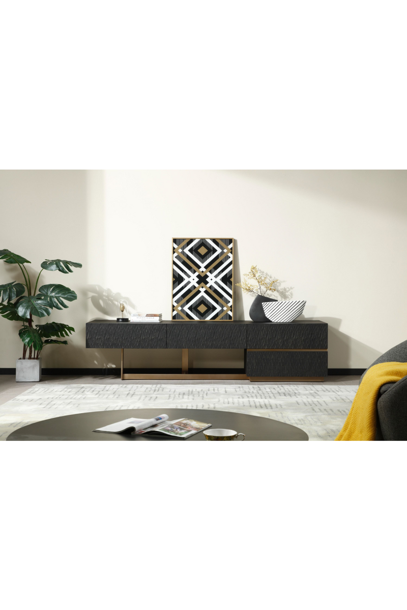 Black Ash 4-Drawer TV Stand | OROA Modern Tasha | Oroatrade.com