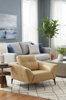 Beige Leather Lounge Chair | OROA Modern Forge