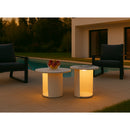 Outdoor White End Table with Solar Light M | OROA Modern Onza