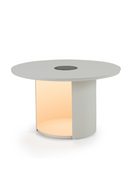 Outdoor White End Table with Solar Light M | OROA Modern Onza | Oroatrade.com