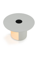 Outdoor White End Table with Solar Light M | OROA Modern Onza | Oroatrade.com