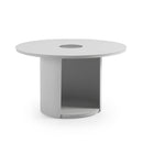 Outdoor White End Table with Solar Light M | OROA Modern Onza