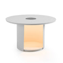 Outdoor White End Table with Solar Light M | OROA Modern Onza