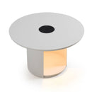 Outdoor White End Table with Solar Light M | OROA Modern Onza