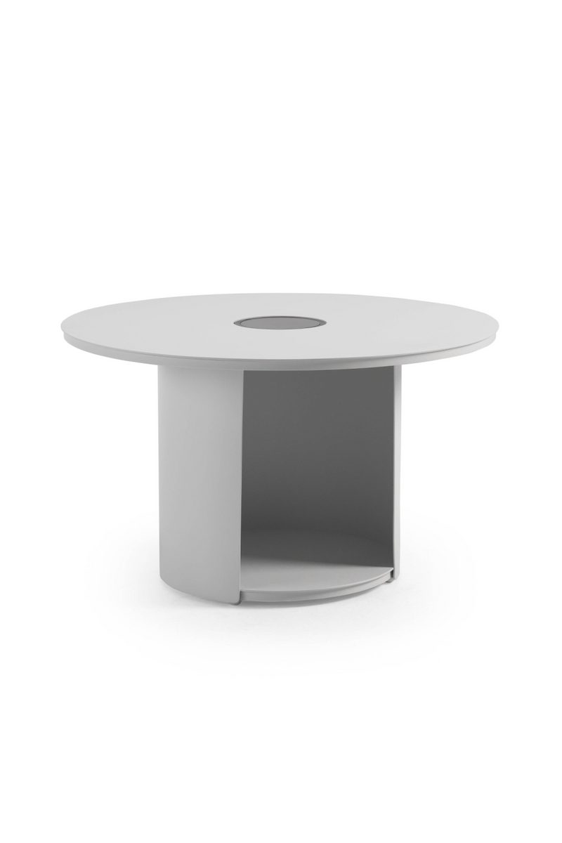 Outdoor White End Table with Solar Light M | OROA Modern Onza | Oroatrade.com