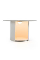 Outdoor White End Table with Solar Light M | OROA Modern Onza | Oroatrade.com