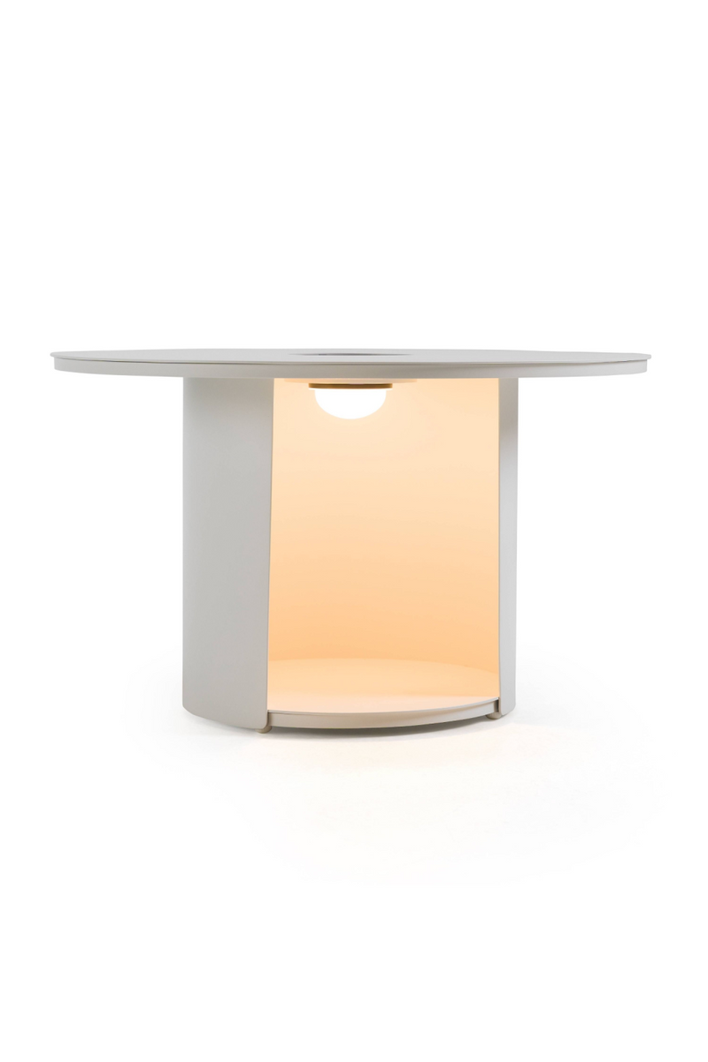 Outdoor White End Table with Solar Light M | OROA Modern Onza | Oroatrade.com