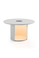 Outdoor White End Table with Solar Light M | OROA Modern Onza | Oroatrade.com