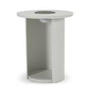 Outdoor White End Table with Solar Light S | OROA Modern Onza