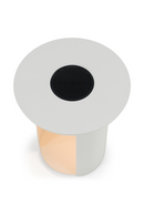 Outdoor White End Table with Solar Light S | OROA Modern Onza | Oroatrade.com