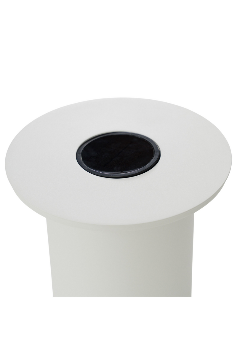 Outdoor White End Table with Solar Light S | OROA Modern Onza | Oroatrade.com