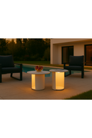 Outdoor White End Table with Solar Light S | OROA Modern Onza | Oroatrade.com