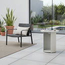 Outdoor White End Table with Solar Light S | OROA Modern Onza