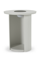 Outdoor White End Table with Solar Light S | OROA Modern Onza | Oroatrade.com