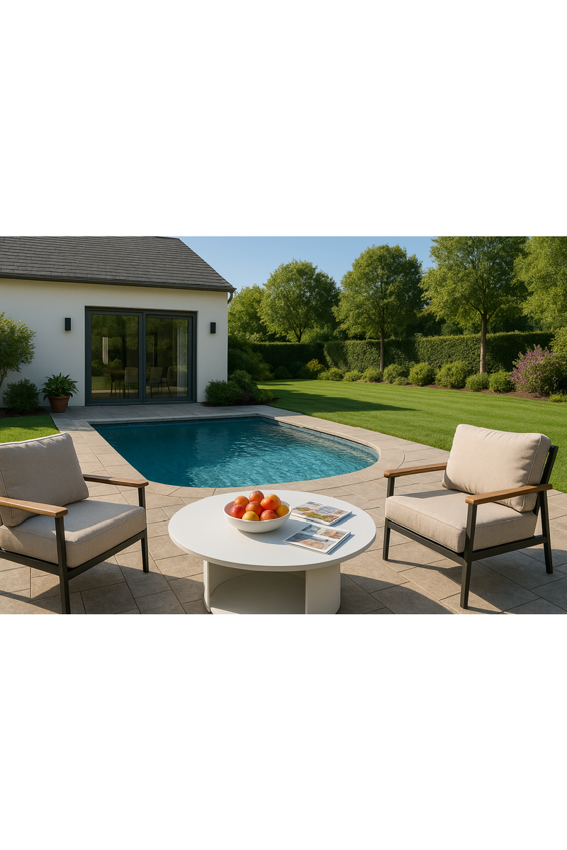 Round Outdoor White Coffee Table | OROA Modern Onza | Oroatrade.com