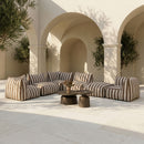 Brown Stripes 8-Piece Outdoor Sofa | Oroa Modern Lanuza | Oroatrade.com