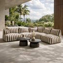 Brown Stripes 8-Piece Outdoor Sofa | Oroa Modern Lanuza | Oroatrade.com