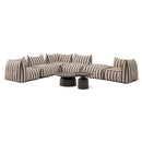 Brown Stripes 8-Piece Outdoor Sofa | Oroa Modern Lanuza | Oroatrade.com
