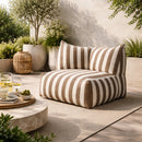 Brown Stripes Outdoor Corner Sofa | Oroa Modern Lanuza | Oroatrade.com