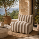 Brown Stripes Outdoor Armless Sofa | Oroa Modern Lanuza | Oroatrade.com