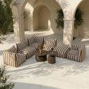 Brown Stripes Outdoor Armless Sofa | Oroa Modern Lanuza | Oroatrade.com