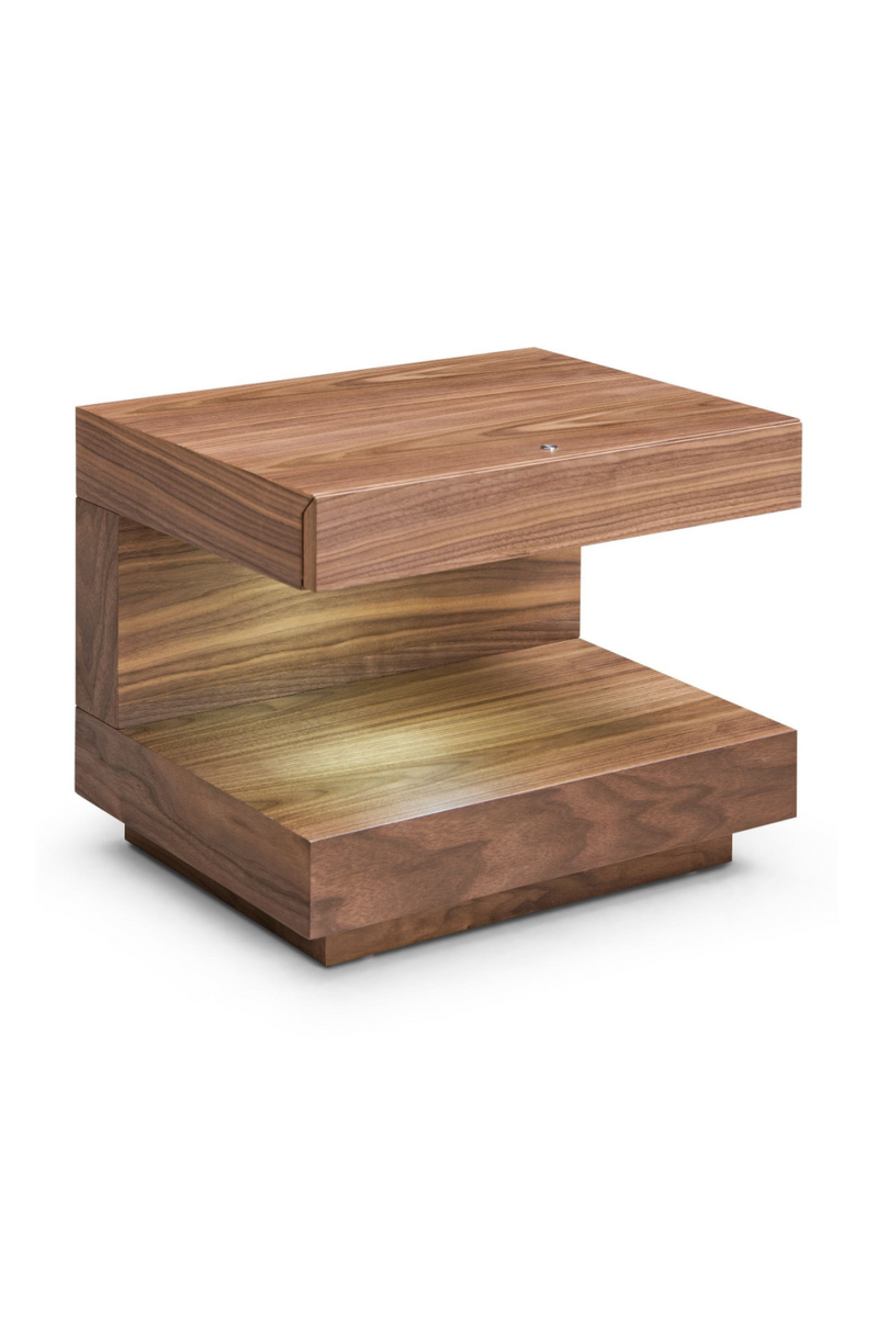 C-Shaped Brown LED Nightstand | OROA Modern Esso | Oroatrade.com