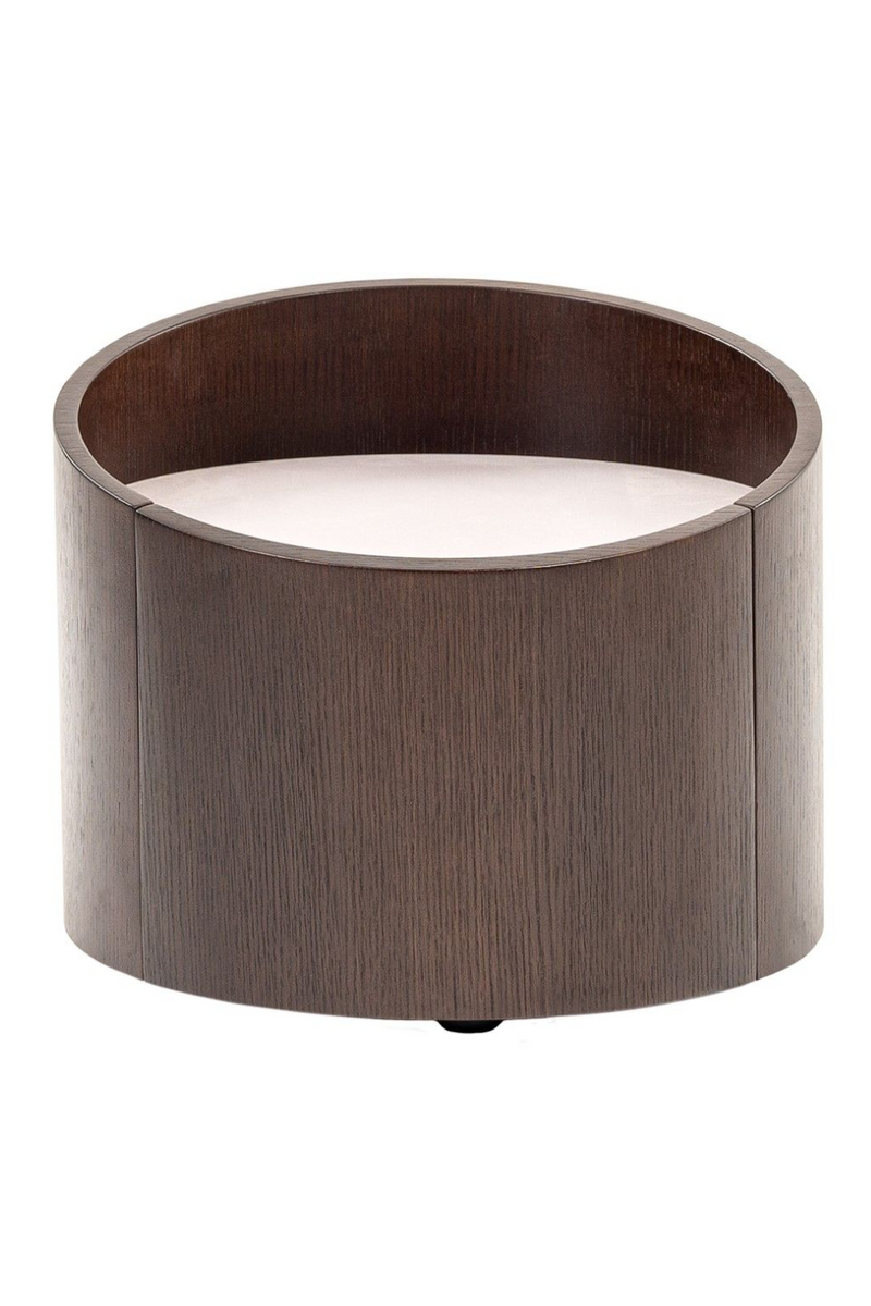 Round Brown Oak Nightstand | OROA Modern Geneva | Oroatrade.com