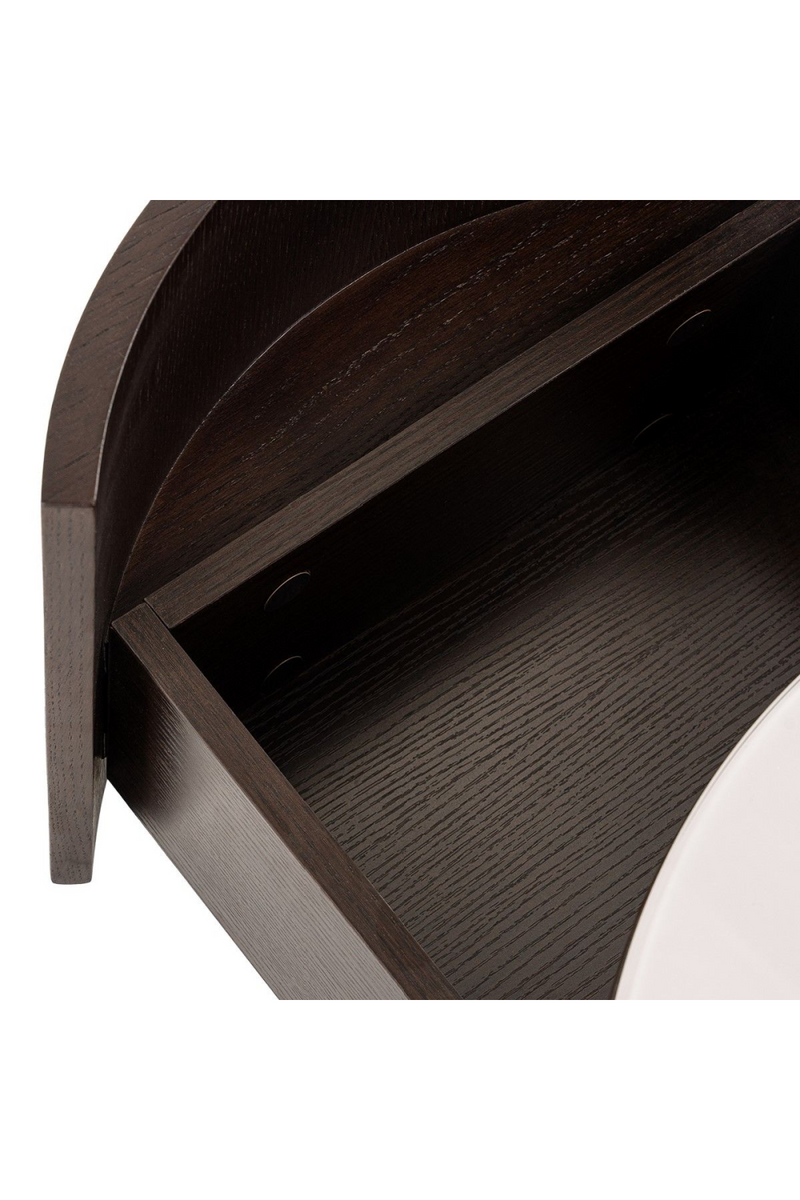 Round Brown Oak Nightstand | OROA Modern Geneva | Oroatrade.com