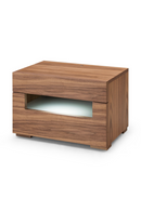 Walnut 2-Drawer LED Nightstand | OROA Modern Ceres | Oroatrade.com