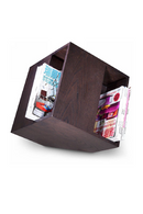 Brown Oak Cube Magazine Rack | OROA Modern Book | Oroatrade.com