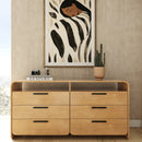 Natural Acacia 6-Drawer Dresser | OROA Modern Dresden