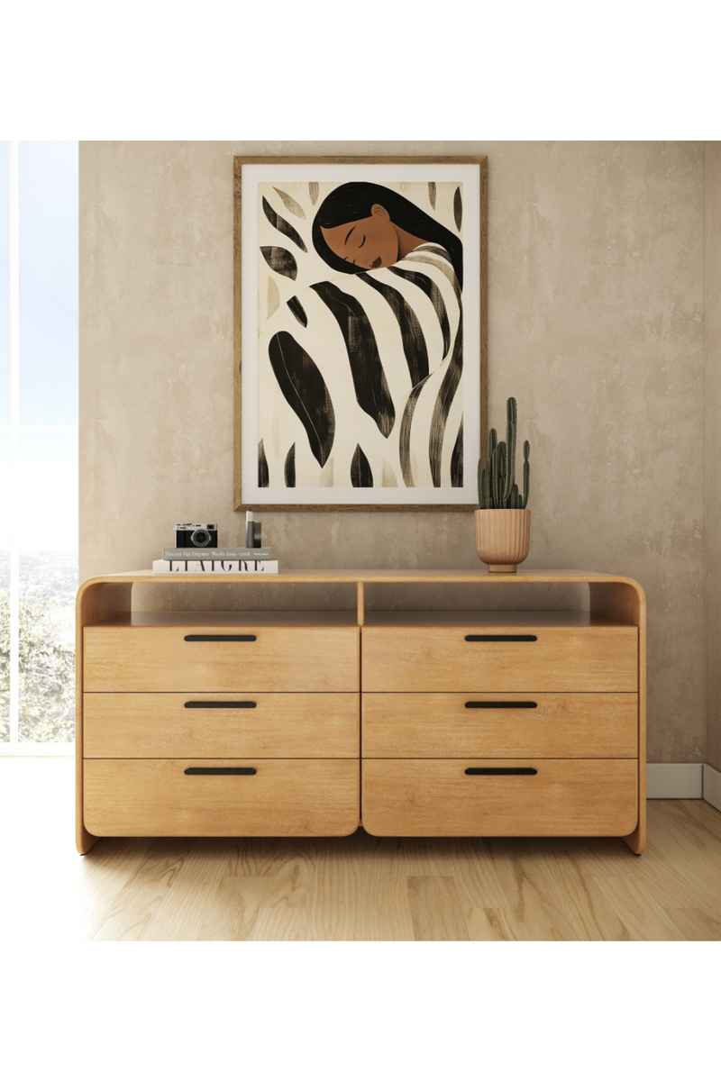 Natural Acacia 6-Drawer Dresser | OROA Modern Dresden | Oroatrade.com
