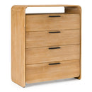 Natural Acacia 4-Drawer Chest | OROA Modern Dresden | Oroatrade.com